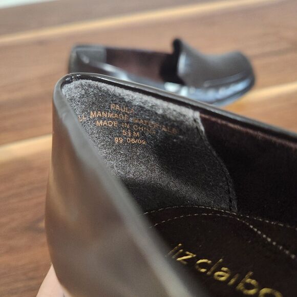 Liz Claiborne Y2K Brown Loafers Chunky Heel Slip On Vegan Faux Leather Size 5.5 - Picture 8 of 9